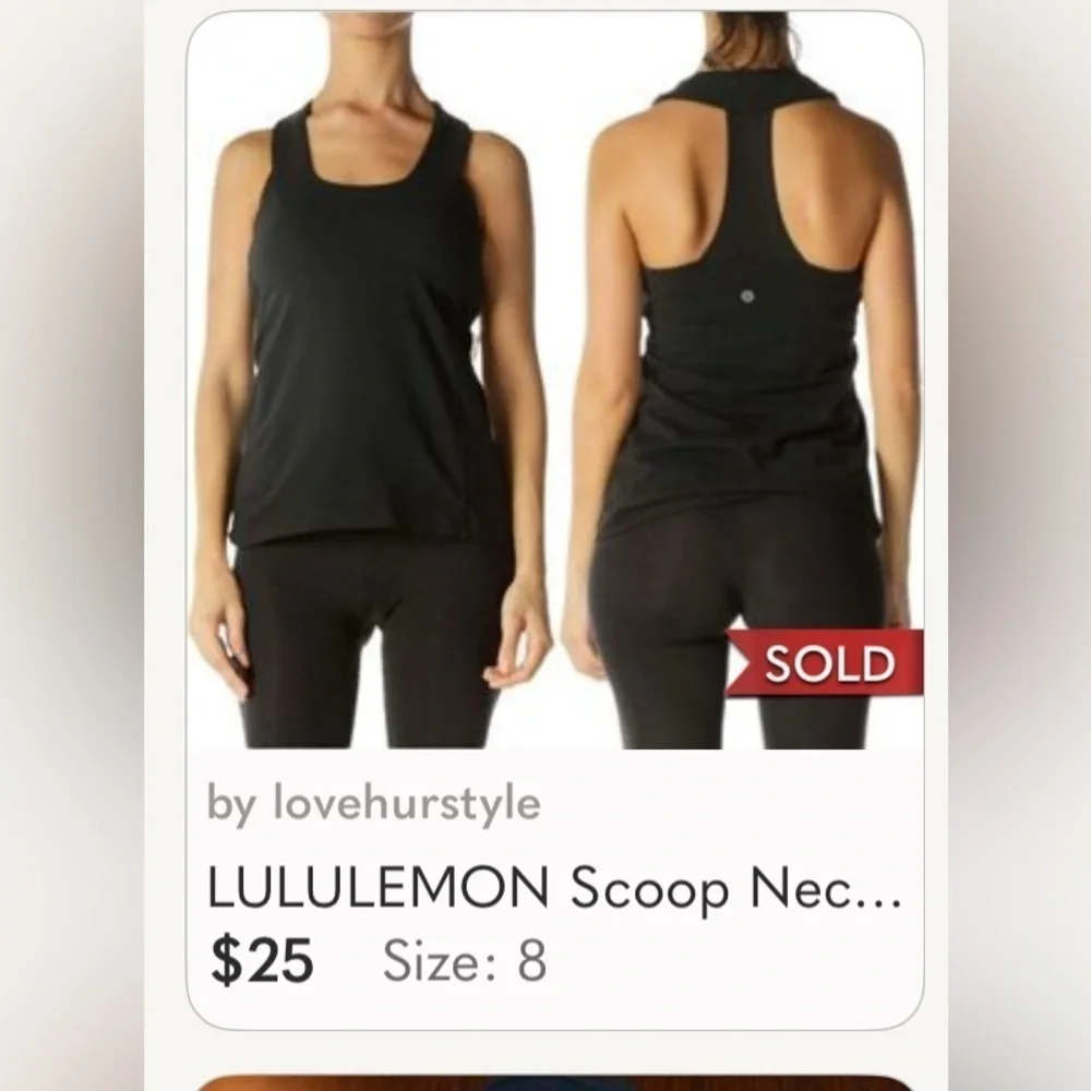 Lululemon Size Small Black White Floral Gym Unique Workout Yoga Pilate Tank Top